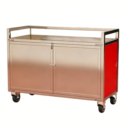 Carrito de Venta Plegable de Metal, Quiosco Móvil con Almacenamiento, Puesto de Catering Robusto para Mercados al Aire Libre(100x85x48cm/39x33x19in)