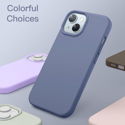 Image of JETech Silicone Cover Case for iPhone 15 6.1-Inch, Silky-Soft Touch Full-Body Protective Phone Case, Shockproof Cover (Winter Blue)