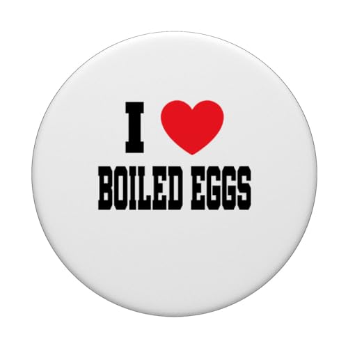 I Love Boiled Eggs PopSockets Swappable PopGrip, Black - Image 3