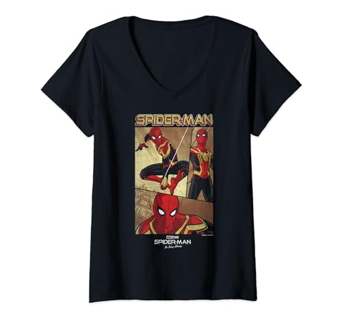 T-shirt Spider-Man col V femme coupe ajustée haut Marvel doux