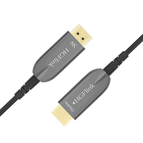 8K HDMI 2.1 AOC Cable 33ft HGFlink Ultra HD Support Dynamic HDR eARC 8K60Hz 4K120Hz 48Gbps HDCP 2.2 Backward Compatible with HDMI2.0 HDMI1.4 Easy to Plug and Play PVC Jacket