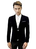 Blazer Da Uomo Tinta Unita Slim Fit Blazer Leisure Bavero Bavero Blazer Skinny Uomo Giacca Da Lavoro Casual Con Un Bottone