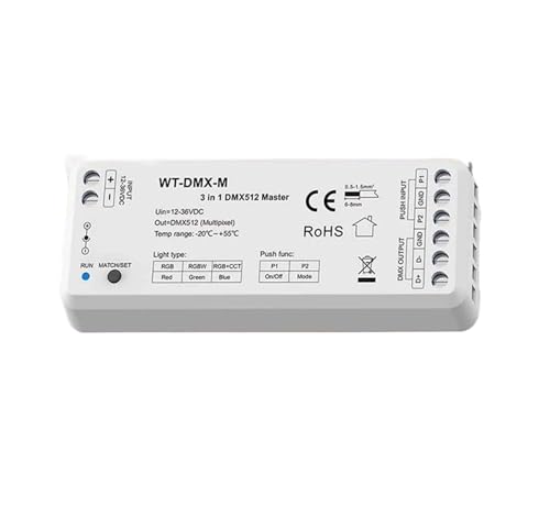 Contrôleur DMX512 WT-DMX-M variateur LED pixel RGB RGBW RGB CCT avec commande R9
