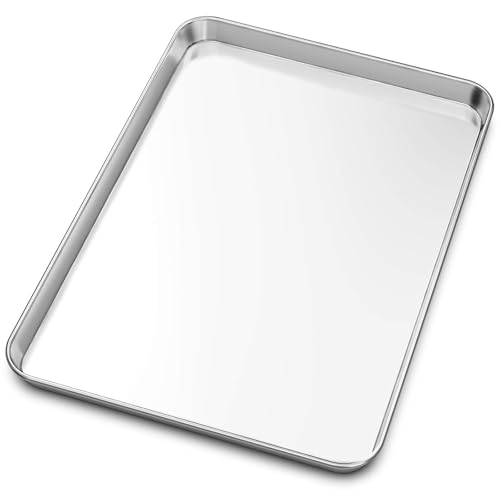 Baking Sheet, Yododo Stainless Steel Baking Pans Tray Cookie Sheet Toaster Oven Tray Pan Cookie Pan, Non Toxic & Healthy, Superior Mirror Finish & Rust Free, Easy Clean & Dishwasher Safe - 19.6 inch