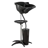 Portable Shampoo Bowl (Pack of 1) | Adjustable Basin Height,One-Bucket Design with Drain Hoses | Home & Barber Use | Black