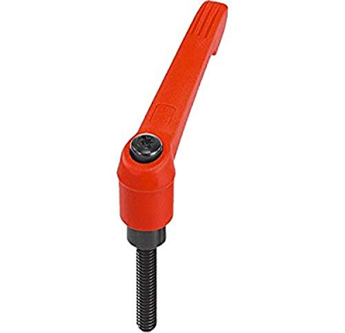 Image of Kipp 06610-1A084X10 Plastic Adjustable Handle with 10-24 External Thread, inchNovo Grip inch Style, Steel Components, Inch, 10 mm Screw Length, Size 1, Traffic Red Color