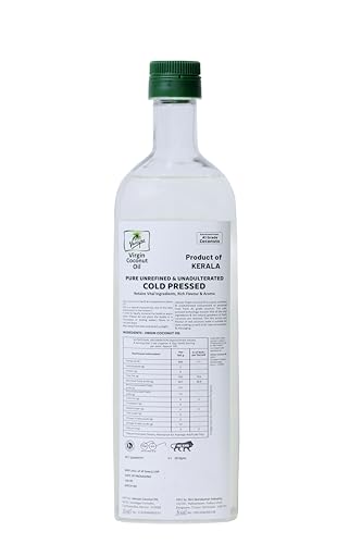 Image of Kerala Vaniyar Virgin Cold Pressed Coconut Oil 1 ltr /100% Pure /Cooking, Baby, Hair & Skin Care /Unrefined,Chemical Free, Natural