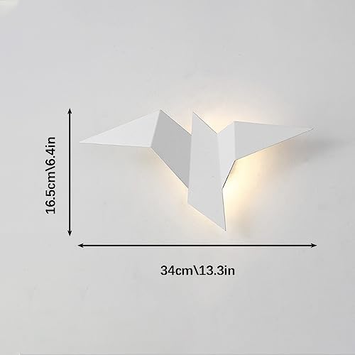Aplique de pared de pájaro origami de metal con lámpara LED DIY de 2W para pasillo 5