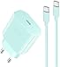 Ladekabel Schnellladekabel  günstig Kaufen-USB C Ladegerät Ladekabel für iPhone 15/15 Pro/15 Pro Max/15 Plus/iPad Pro/Air, Original 20W USB C Adapter PD 3.0 Schnellladegerät Netzteil Stecker mit 2M USB C Kabel Schnellladekabel