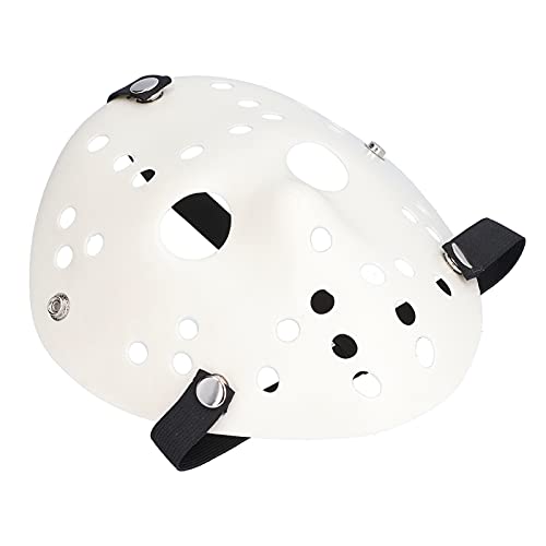 Sxhlseller Masque de Hockey de Film d'horreur Blanc, Accessoires de Cosplay de Costume d'halloween, Masque Effrayant de Jason Prank, Masque d'horreur de fête pour Adultes et Enfants Cover