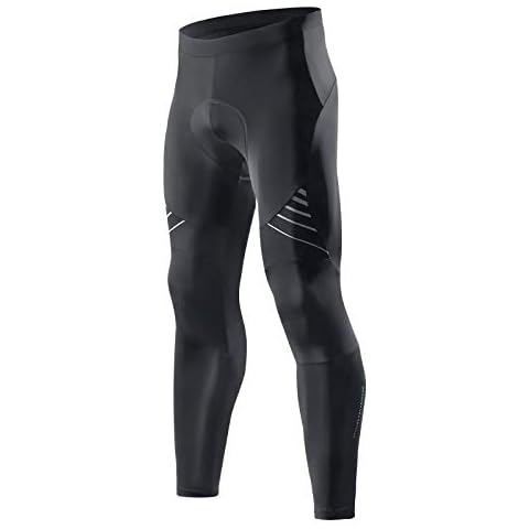 Santic Fahrradhose Herren Lange Gepolstert Radlerhose Leggings Kompression Radhose Sitzpolster Reflektierend Elastische Atmungsaktive XXL Cover