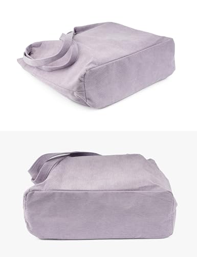 Image of TOPASION Cute Corduroy Tote Bag Canvas Shoulder Handbags for Women Travel Shopping