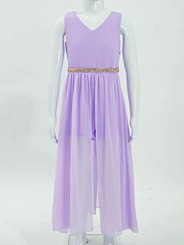 Sholeno Kids Girls Sleeveless V Neck Party Jumpsuit Dress Chiffon Wedding Proms Dance Dresses4