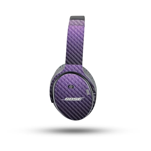 Image of MightySkins Carbon Fiber Skin Compatible with Bose QuietComfort 35 II Headphones - Antique Purple | Protective, Durable Textured Carbon Fiber Finish | Easy to Apply