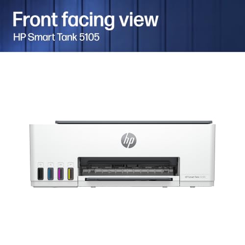 HP Smart Tank 5105, 1F3Y3A, Imprimante à réservoir Tout en Un, Jet d'encre Couleur, Photocopie, Scan, Impression A4, Compatible Smart, AirPrint, WiFi, Grise