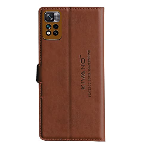 Image of KIVANO Compatible with Xiaomi Redmi 11i 5G / Xiaomi Redmi 11i 5G Hypercharge Flip Cover | Leather Finish | Inside Pockets & Inbuilt Stand | Shockproof Wallet Style Magnetic Closure Back Cover Case