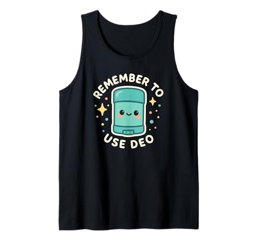 Divertido Personaje Desodorante Remember To Use Deo Camiseta sin Mangas