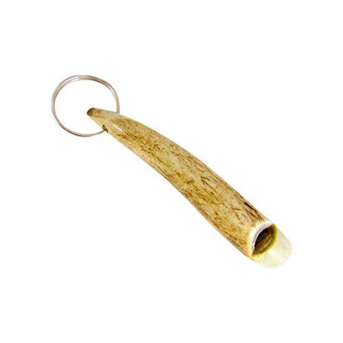 Silbato - Asta de Ciervo Cuerno con Llavero, Cadena o Cordón Fijación Loop