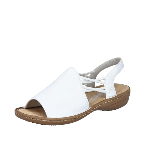 Rieker Damen 608d1 Sandalette, Weiß, 40 EU