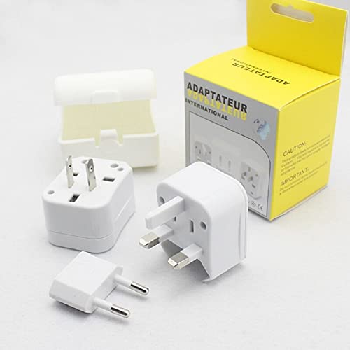 All in one Universal Power Adapter,Toptekits Three-in-one Global Travel Conversion 3 Sockets Plugs Universal Adapter Travel Abroad Converter Household Plugs US/AU/EU/UK (White)