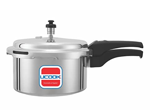 Image of Ucook By United Ekta Group Pentola DLX Plus Aluminium Outer Lid Induction Pressure Cooker, 3 Litre, Silver