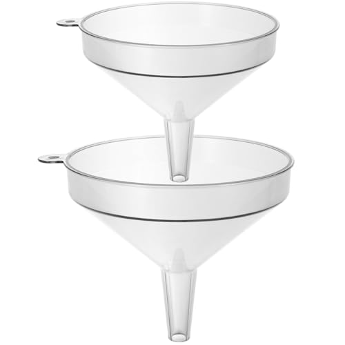 QUMIIRITY Wiederverwendbare Öl und Weintrichter aus Pet Kunststoff 2 Stück Flüssigkeitstrichter für Küche und Haushalt mit Praktischem Einfüllfilter