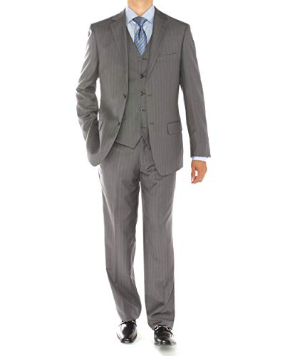 DTI GV Executive Men's Italian Vested Wool Suit Two Button 3 Piece Jacket Vest2