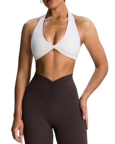 Image of Aoxjox Women's Workout Halter Sport Bras Fitness Rosie Bra Yoga Crop Tank