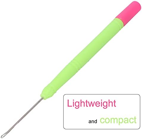 Generic Crochet Hook Needle for Braiding Hair Extensions Comfortable Grip Easy to Use 5pcs (Green Handle and Rose red Tail) — view 7