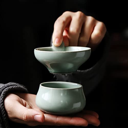 Hemoton 1 Set Ceramic Tea Infuser Tea Strainer Kung Fu Tea Filter Loose Leaf Tea Strainer For Chinese Kongfu Tea Ceremony Accessory Green #TOP1