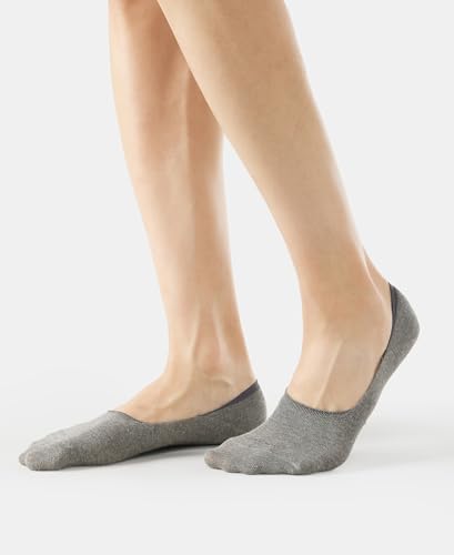 Jockey Men's No Show Cotton Socks (Pack of 2) 7099_Mid Grey Mel_Free Size - Image 3 thumbnail