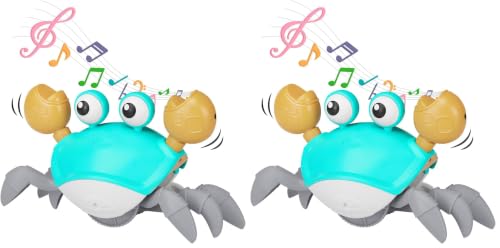 Image of Amazon Brand - Jam & Honey Crawling Crab Toy for Toddlers, Musical Baby Toy with LED Lights, Interactive Crawling Toy for Kids, Birthday Gift, BIS Certified Safe (Pack of 2)