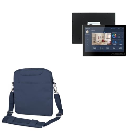 BoxWave Case Compatible with XMSJ in-Wall Smart Touchscreen 10.1 - Encompass Urban Bag, Over Shoulder Messenger Straps Handle Bag Pockets - Navy