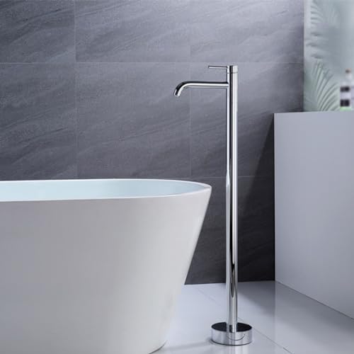 KMXNSJZS Grifo Mezclador De Pie para Bañera, Grifo Monomando para Agua Fría Y Caliente, De Latón, Cromado.
