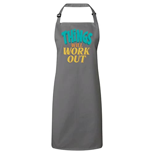 Tablier cuisine gris avec message motivationnel coton premium vêtement protection cuisine