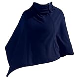 Photo Gallery hossi s wholesale poncho da donna sciarpa mantello cardigan morbido per donne cotone, blu (pile), taglia unica