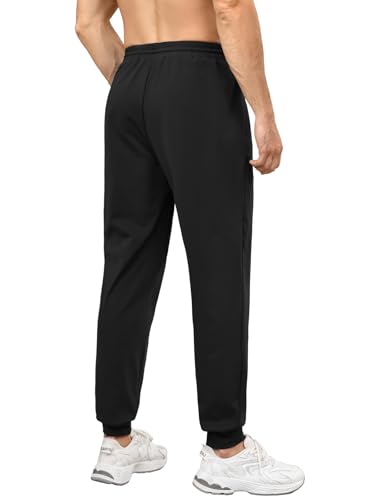 Auxo Men's Fleece Lined Joggers with Zipper Pockets Water Resistant Winter Stretch Tapered Pants Athletic Workout Sweatpants2