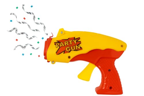STUWU Lametta Konfettipistole 777 Starter-Kit leise Federmechanik ohne Knall & Gestank CO-frei inkl. 24 Schuss Original-Munition nachfüllbares Party-System