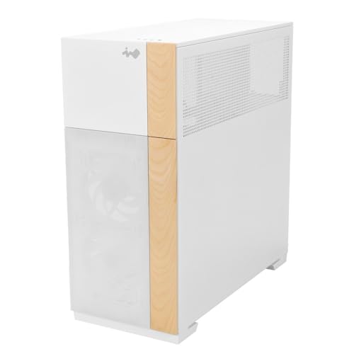Carcasa E-ATX blanca para computadora de torre completa InWin F5 con paneles de vidrio templado 5