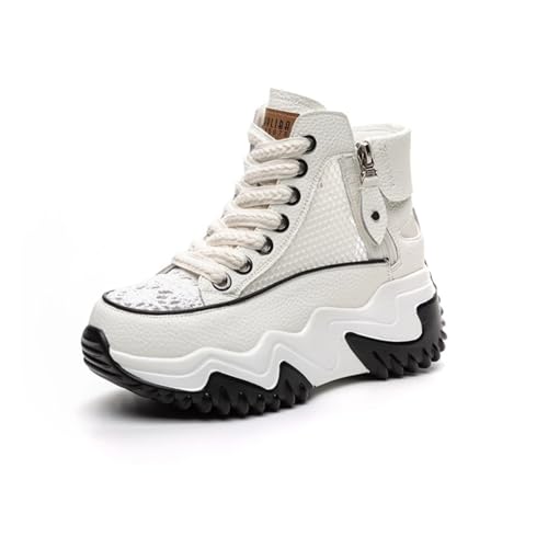 Lightweight Dad Chunky Sneakers for Women Leather Lace Mesh Platform Wedge Sandals Zipper High Top Summer Comfort Shoes