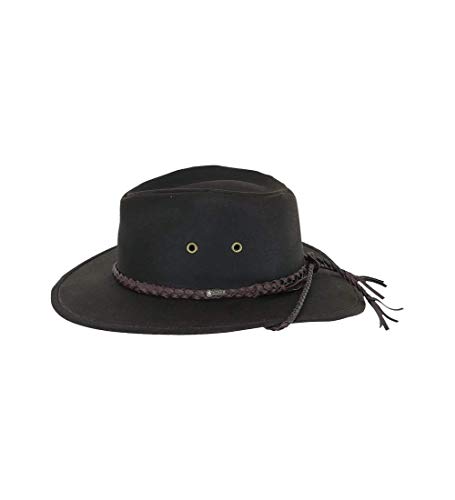 Image of Outback Trading Company Unisex 1486 Grizzly UPF 50 Waterproof Breathable Western Cotton Oilskin Hat