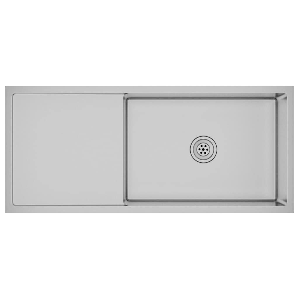 vidaXL Handmade Satin-Finished Kitchen Sink | Stainless Steel | Anti-Condensation Paint | Sound Reduction Pads | X-Flume Design for Quick Flow| Undermount & Drop-in Installation