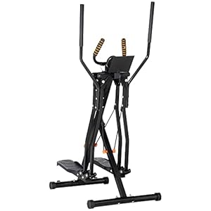 Soozier Gazelle Glider Air Walker Exercise Machine w/Four Resistance Levels, LCD Monitor, Heart Rate Sensor, Two Wheels