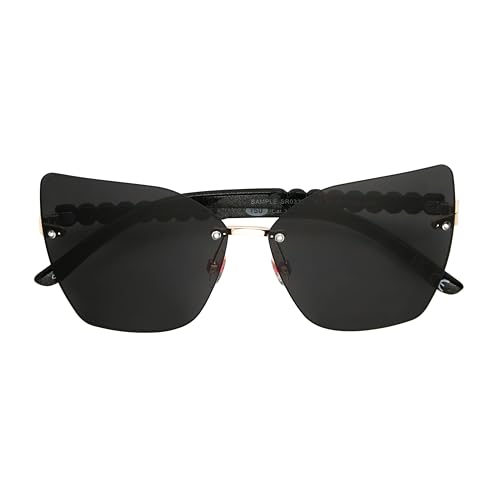 Lunettes de soleil cateye monture noire géométrique taille 57