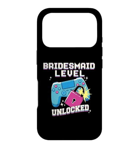BRIDESMAID LEVEL UNLOCKED Funny Wedding Party �Q�[�}�[ �~�[�� �X�}�z�P�[�X iPhone 17 Pro �p