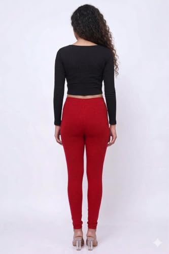 Image of Thrifty Thread Women's Cotton Full Length Leggings | Soft & Comfortable Leggings | High Waist | Regular Fit