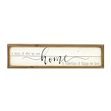 Parisloft A Story of Who We are Home Wood Framed Wall Decor Sign,Farmhouse Plaque,23.6 x 1.2 x 6 Inches