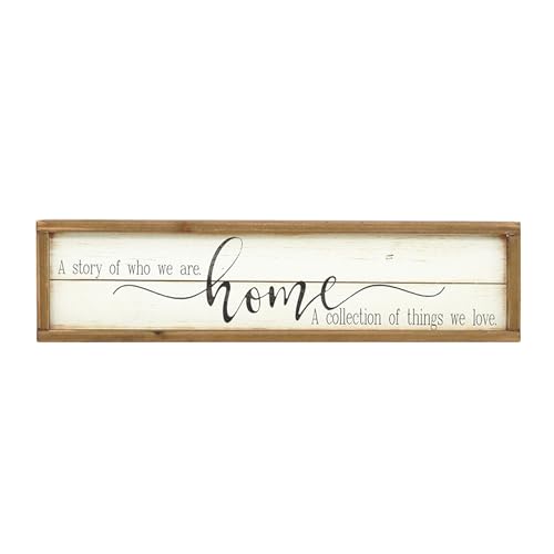 Parisloft A Story of Who We are Home Wood Framed Wall Decor Sign,Farmhouse Plaque,23.6 x 1.2 x 6 Inches