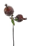artplants.de Kunststoff Zweig Granatapfel MAGOLITE, gefroren, Burgunderrot, 30cm - Deko Kunstzweig