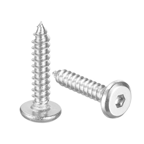 QUARKZMAN M3 x 16mm (25 Pack) Vis À Tête Plate Ronde À Empreinte Hexagonale, Acier Inoxydable Auto-Taraudeuses À Filetage Complet Pour Meubles En Bois